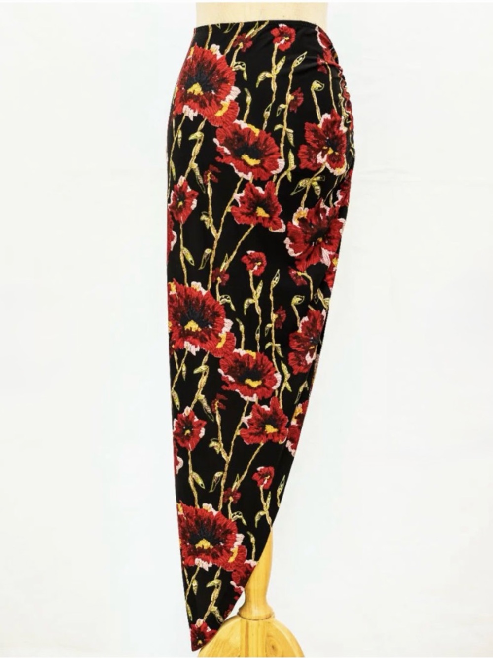 (New) Norma Kamali Floral Off-Shoulder Top and Side Slit Skirt Set - Picture 6 of 8